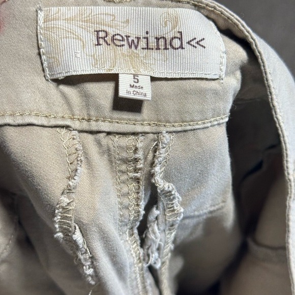 Rewind Womens Jogger Pants Sz 5 Army Cream Outdoorsy High Rise - Picture 6 of 10